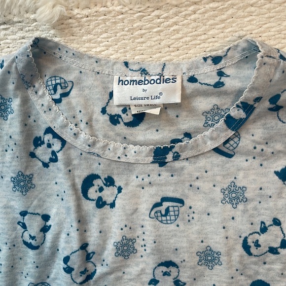 Vintage Penguin nightgown Homebodies by leisure life blue women’s size small S - Picture 6 of 9